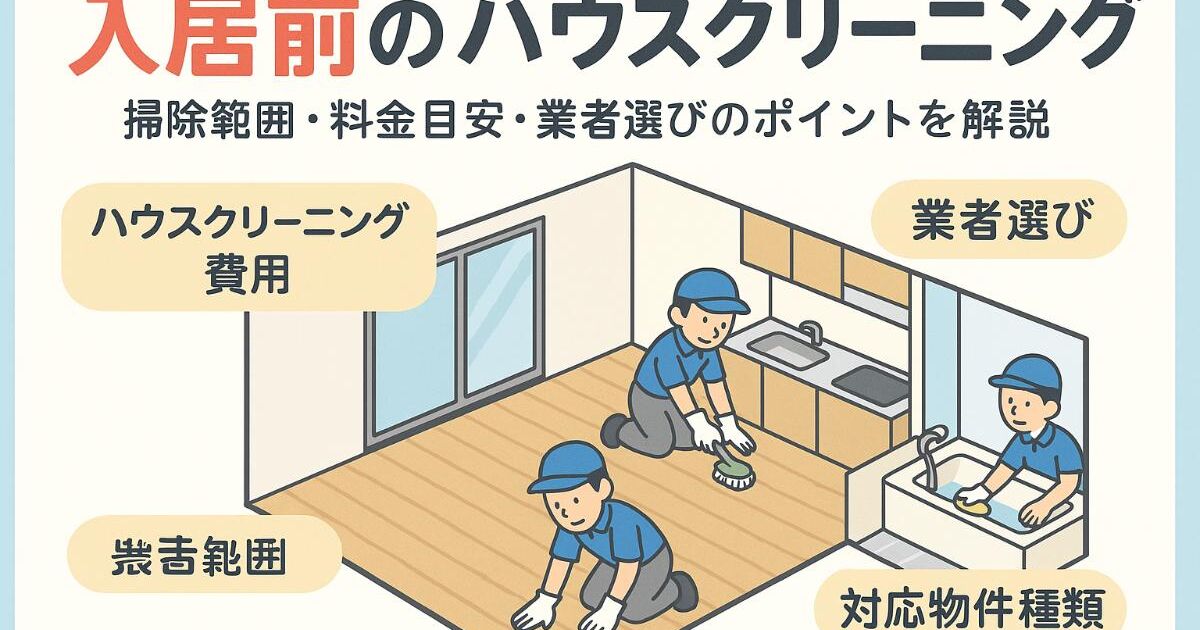 ハウスクリーニング入居前の費用や掃除範囲と業者選び完全ガイド【賃貸 